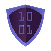 A shield-shaped badge with 10 on the top line and 01 on the bottom.